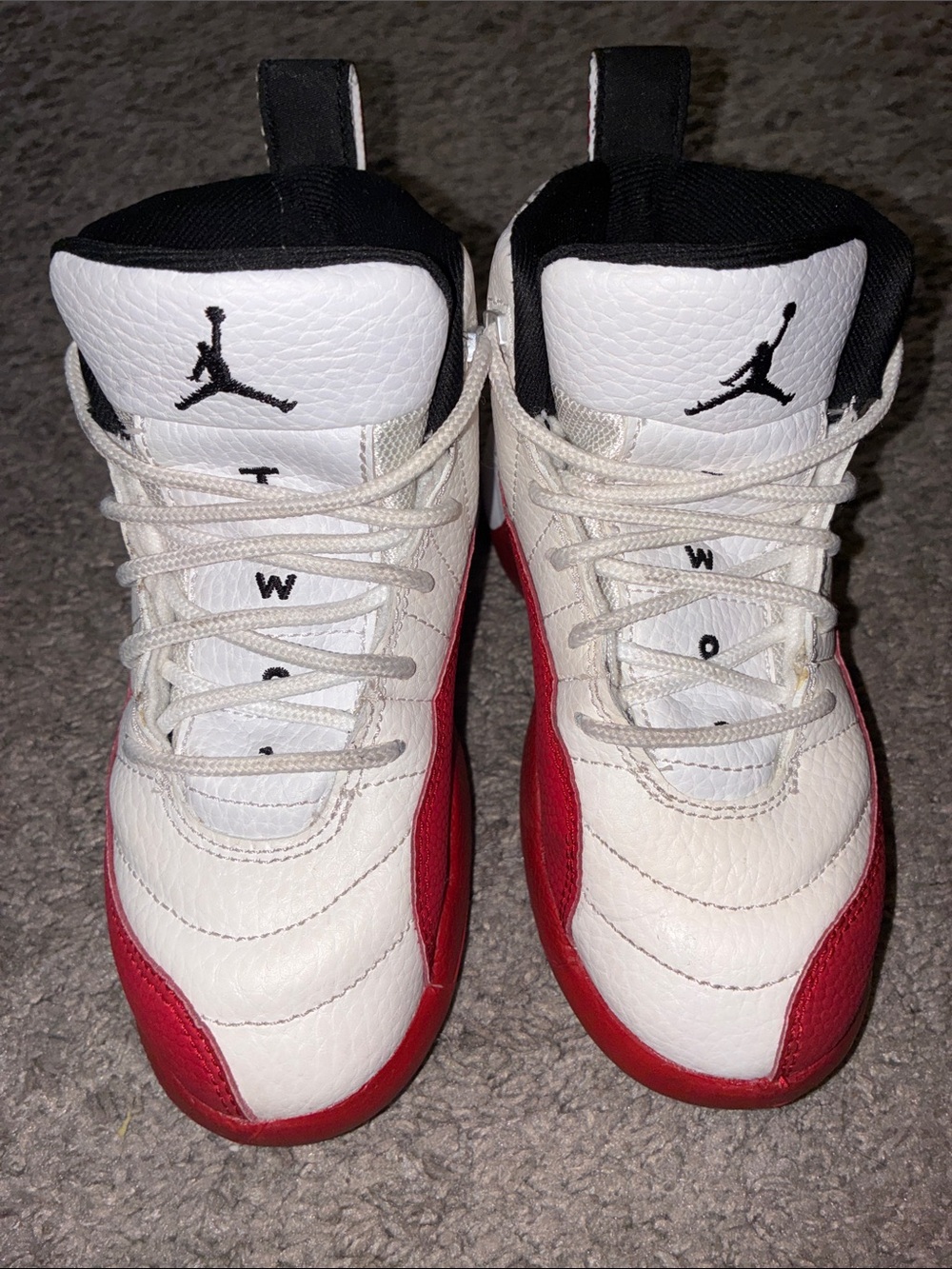 Jordan Kids White and Red High-Top Sneakers